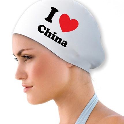 I love china 我的中國心 矽膠高彈遊泳帽10304工廠,批發,進口,代購