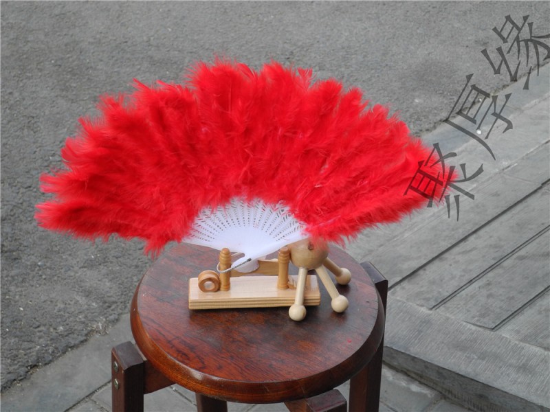 舞蹈扇天然羽毛扇子表演裝飾羽毛工藝品  絨毛扇 彩色羽毛扇批發・進口・工廠・代買・代購