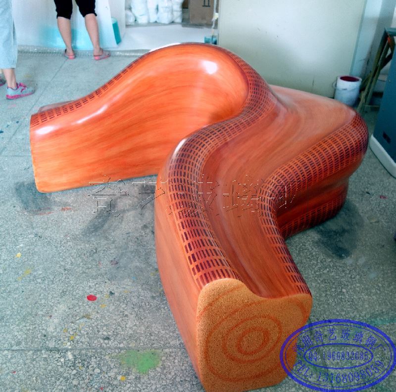深圳傢具廠專業生產大型仿木紋玻璃鋼創意商場休閒椅工廠,批發,進口,代購