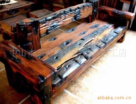 古船木天然藝術沙發實木傢具廠價直銷批量酒店餐館可以來圖訂製工廠,批發,進口,代購