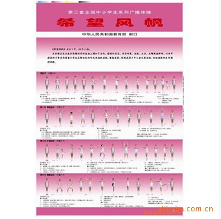 供應中學生廣播體操掛圖/小學生廣播體操掛圖工廠,批發,進口,代購