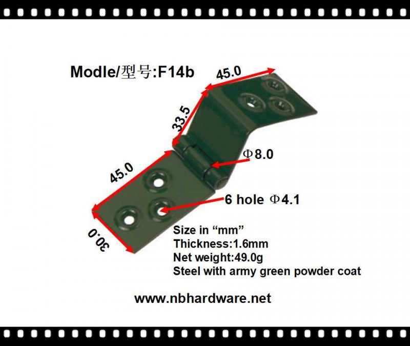 F14b工業用折彎合頁支撐合頁箱包合頁鉸鏈定做軍工箱專用HINGES批發・進口・工廠・代買・代購