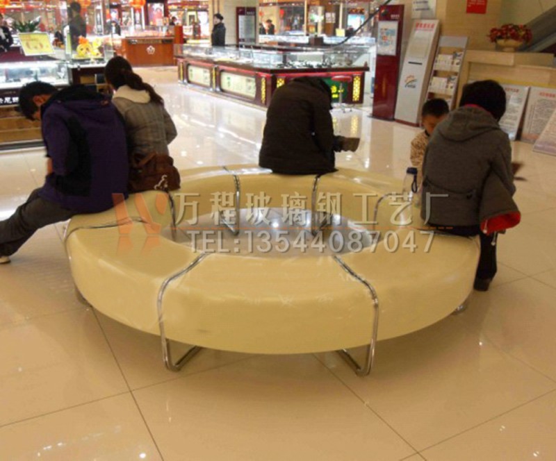 環形休息凳 圓形玻璃鋼休閒凳 可拼接組合 商業中心客人休息座凳批發・進口・工廠・代買・代購