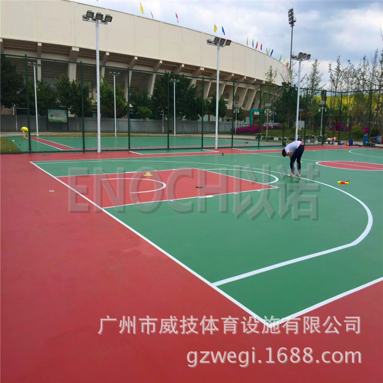 四川涼山矽PU5MM籃球場 塑膠球場 水性環保型材料符合國傢標準工廠,批發,進口,代購