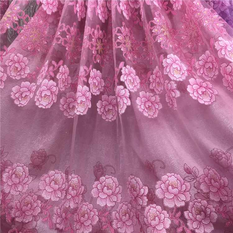 特價直銷 新款高檔紫色粉色提花爛花窗簾紗 臥室客廳窗簾現貨批發・進口・工廠・代買・代購