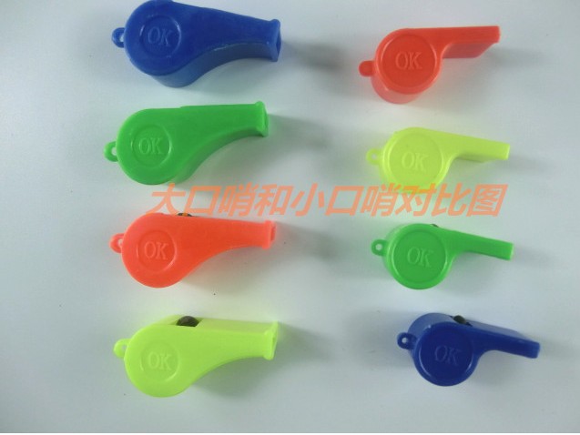彩色塑料小OK口哨 哨子 裁判口哨 助威 球迷口哨 球賽用品工廠,批發,進口,代購