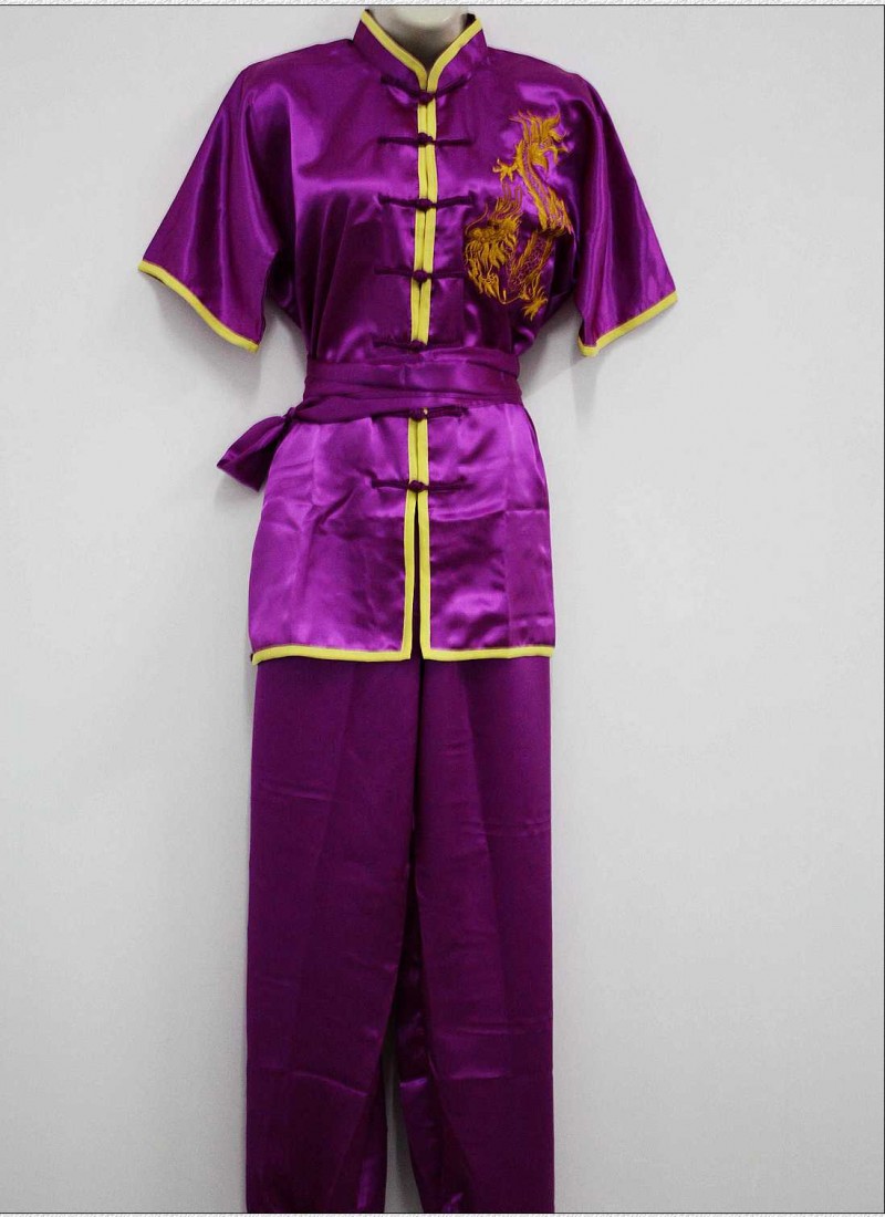少林武術服裝太極服裝比賽服裝刺繡紫色龍新款南拳長拳工廠,批發,進口,代購