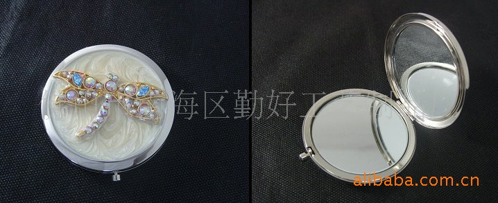 高檔歐美款金屬滴油折疊70mm化妝鏡折疊鏡 compact mirror工廠,批發,進口,代購