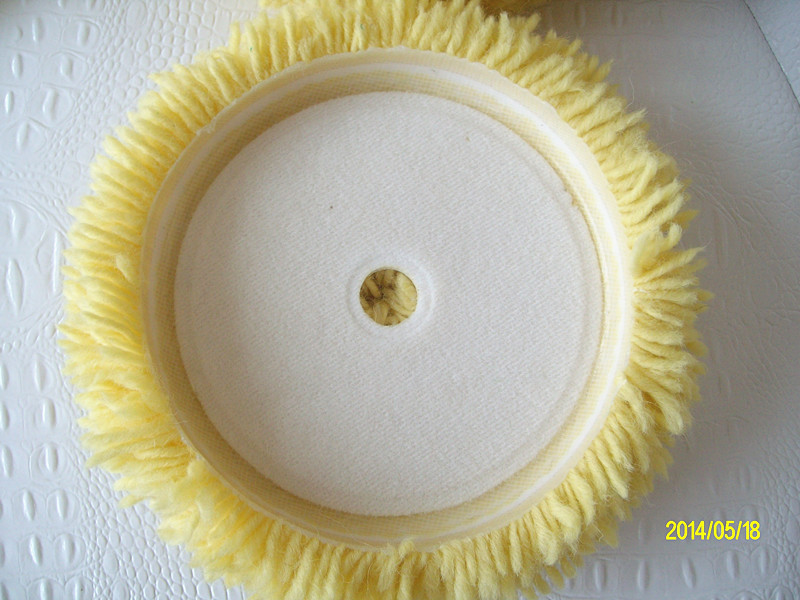 供應新品百分之百羊毛黃色單麵7寸180MM自黏羊毛球產品批發・進口・工廠・代買・代購