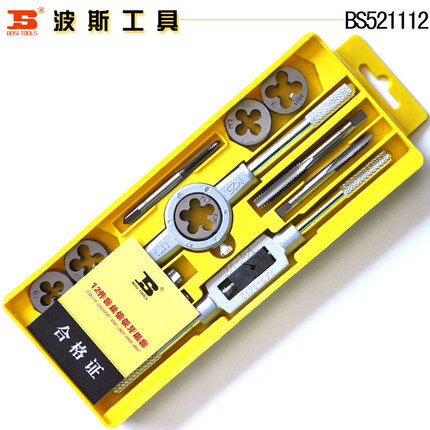 波斯工具 12件套絲錐板牙組套 絲攻組套 BS521112工廠,批發,進口,代購