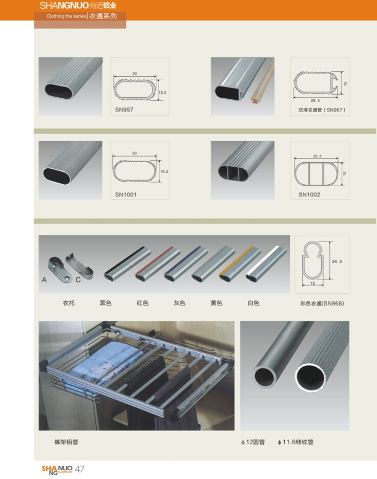 新款衣櫃掛衣桿 衣通桿 櫥櫃鋁材 傢具鋁材批發・進口・工廠・代買・代購