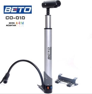 BET CO-010 自行車打氣筒 多功能 便攜式軟管迷你打氣筒 美法嘴工廠,批發,進口,代購