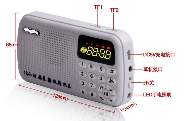 插卡音箱  插卡MP3播放器聖經評書擴音器雙卡槽禮品單老人 收音機工廠,批發,進口,代購