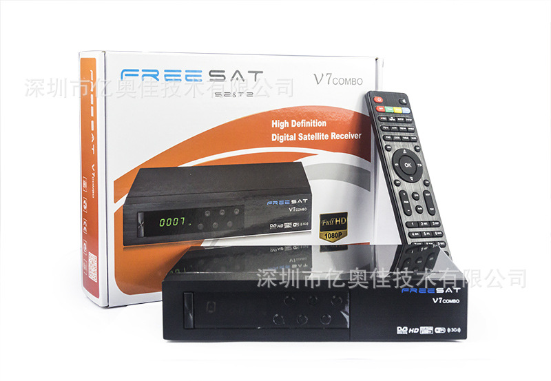 FREESAT V7 COMBO USB WIFI Power VU BISS S2+T2 高清盒子工廠,批發,進口,代購