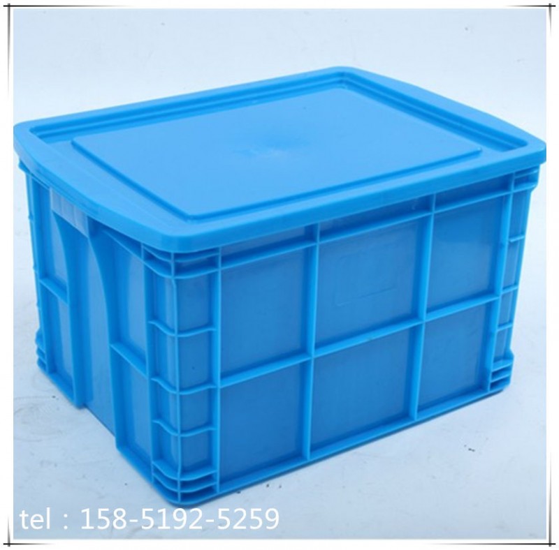 藍色塑料周轉箱575-350帶蓋大號加厚防靜電收納中轉服裝電子工廠,批發,進口,代購