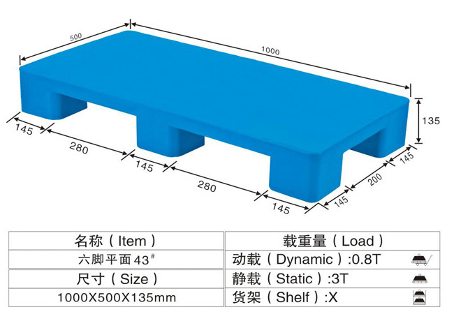 【工廠供應】43#六腳平麵,塑膠卡板,價格合理，交貨及時批發・進口・工廠・代買・代購