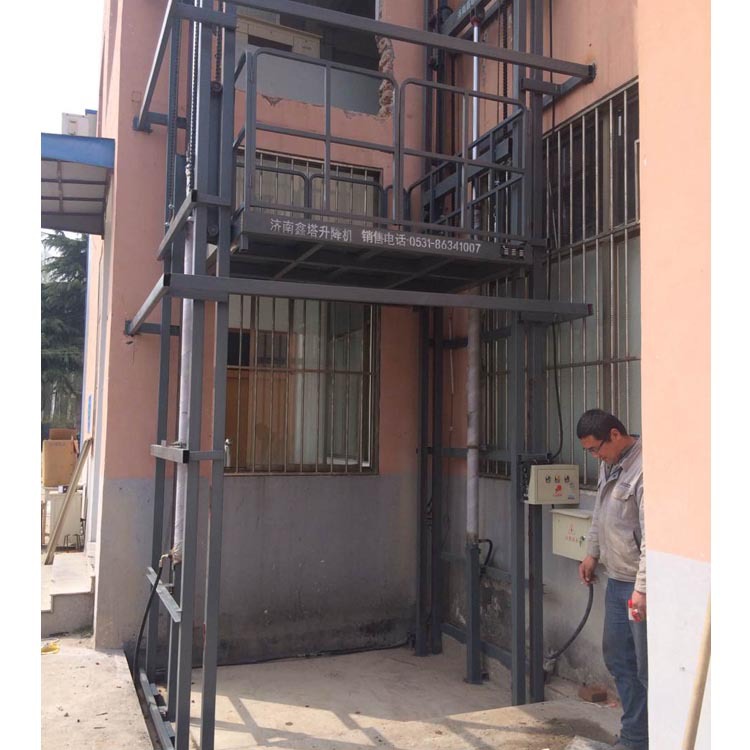 二層倉庫專用SJD導軌式液壓升降平臺 樓房簡易貨梯升降機電梯工廠,批發,進口,代購