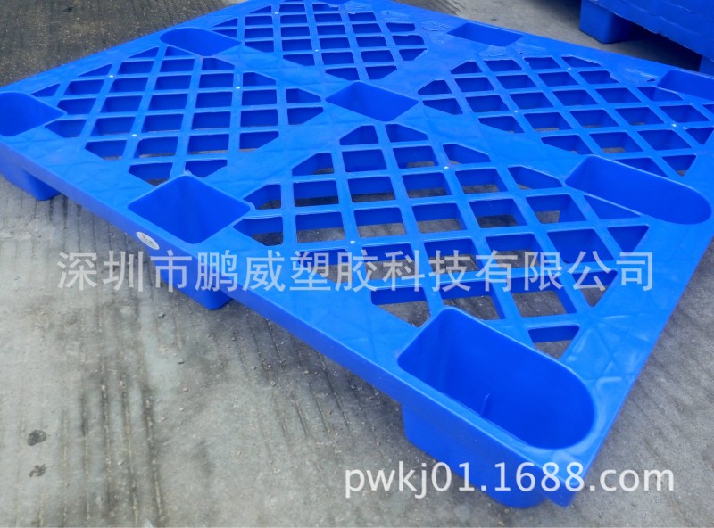 供應廣西柳州輕型運輸物流卡板 單麵網格塑料棧板 九腳類型藍色工廠,批發,進口,代購