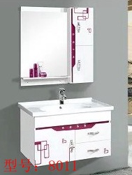 80cmPVC一門兩抽浴室櫃 現代簡約衛浴櫃 方形陶瓷盆浴室櫃組合批發・進口・工廠・代買・代購