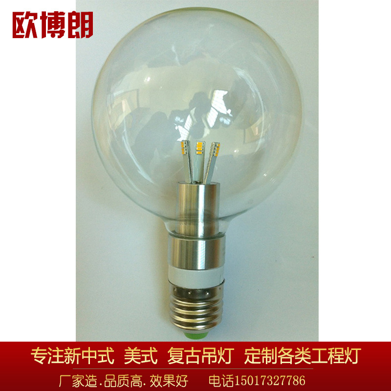LED大燈泡 直徑95清光圓泡 3瓦黃光 愛迪生燈泡 E27LED燈泡批發・進口・工廠・代買・代購