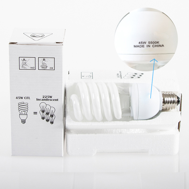 三基色5500K 45W 專業攝影燈影棚器材柔光箱燈拍攝燈燈泡 直銷工廠,批發,進口,代購