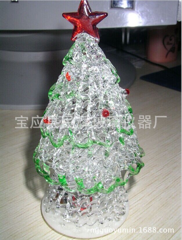 廠傢批發玻璃聖誕樹 LED拉絲樹  玻璃松樹批發・進口・工廠・代買・代購