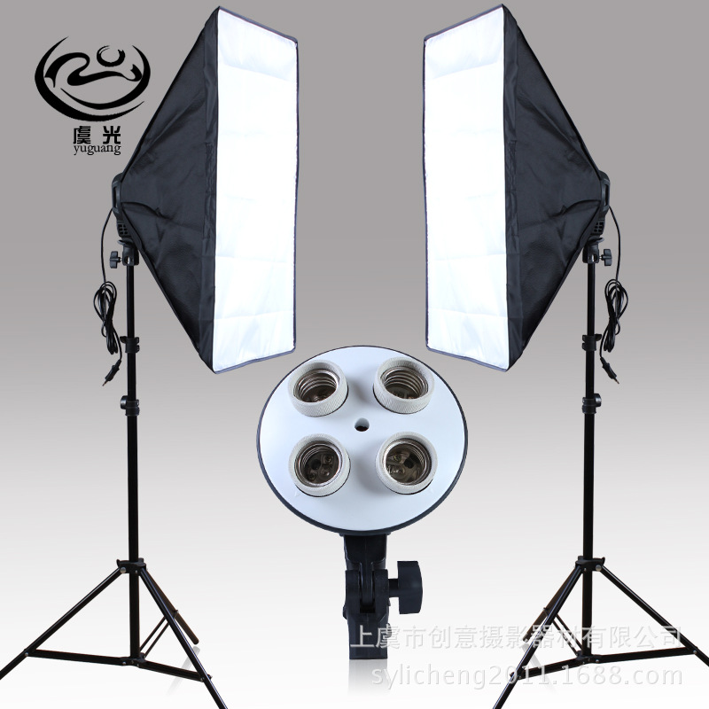 淘寶攝影器材 攝影燈具 服裝拍攝套 四燈頭柔光箱2個+2米燈架2個批發・進口・工廠・代買・代購
