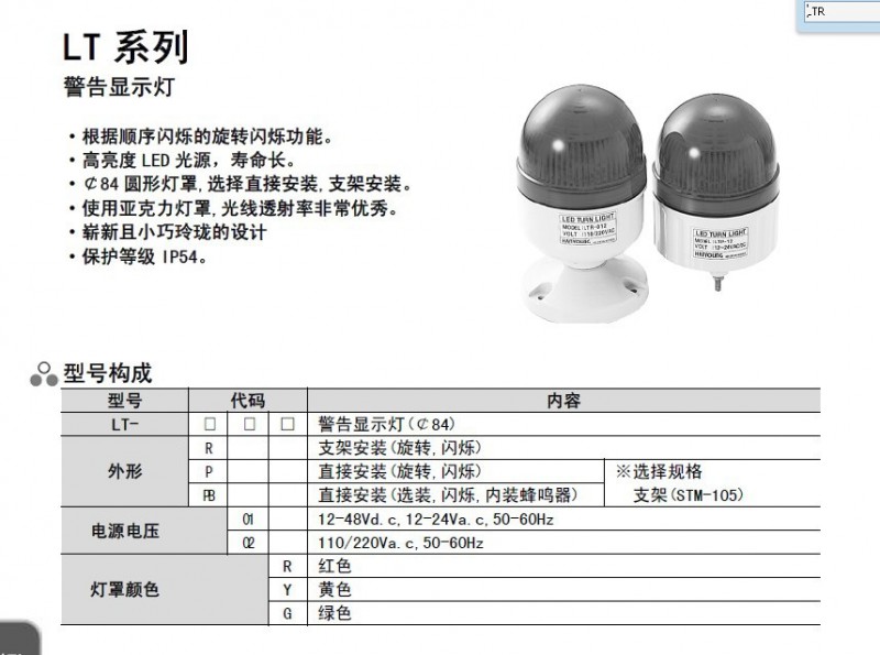 韓榮NUX LED旋轉燈LTR-12 LTR-012 LTP-12 LTR-012工廠,批發,進口,代購