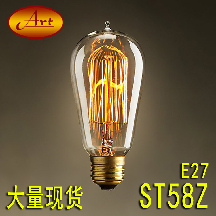 40W60W愛迪生仿古燈泡ST58直絲水滴110V/220V 酒吧餐廳裝飾球泡工廠,批發,進口,代購