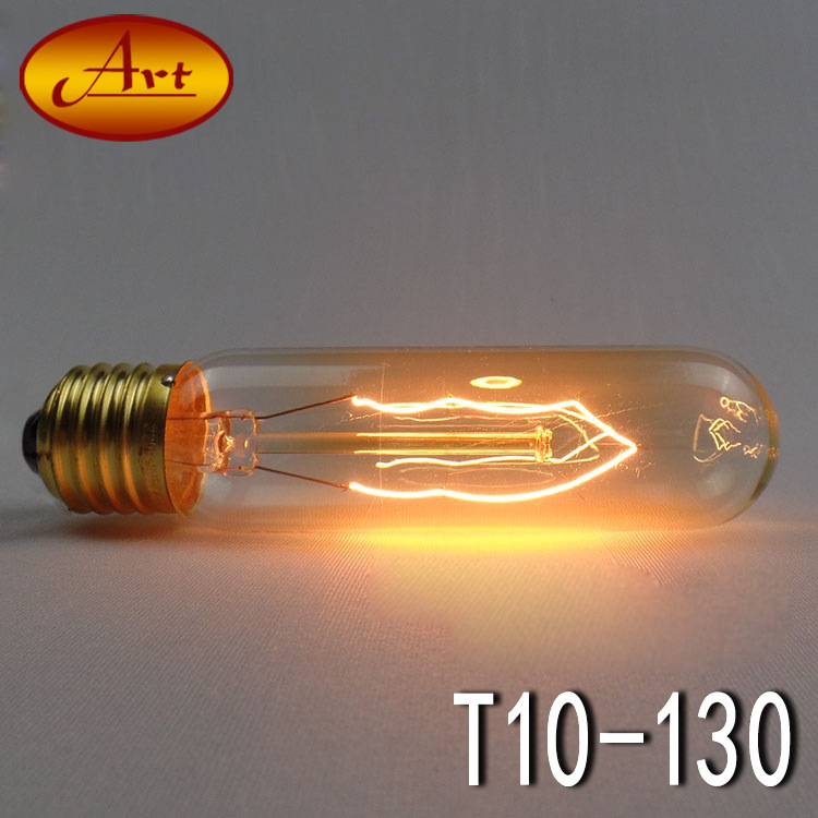 Edison Bulb愛迪生復古球泡 蠶絲碳絲鎢絲燈泡T10試管小笛130mm工廠,批發,進口,代購