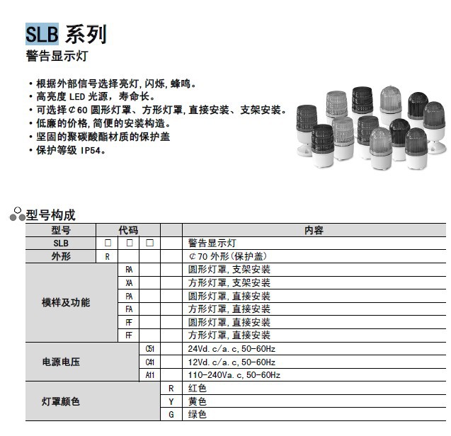 韓榮NUX信號燈SLB-060-PA-C51 SLB-060-RA-C51 SLB-060-FA-C51工廠,批發,進口,代購