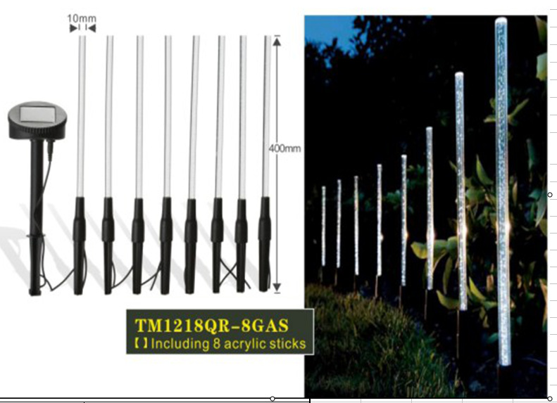 精品展示太陽能8GAS壓克力氣泡棒燈 高品質太陽能白光LED草坪燈工廠,批發,進口,代購