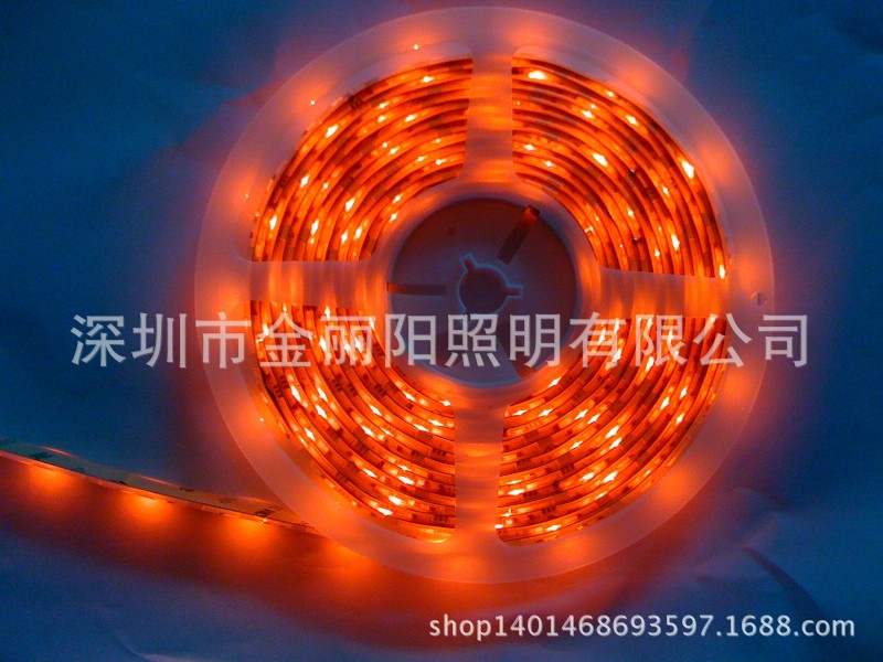 深圳龍華 LED燈帶 5050橙燈 60燈每米 矽膠防水加工工廠,批發,進口,代購