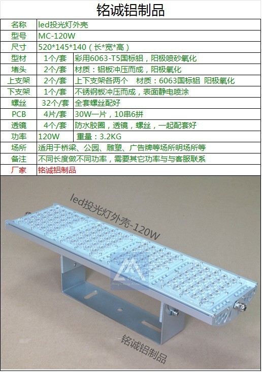 最新款散熱器led投光燈外殼 120W批發・進口・工廠・代買・代購