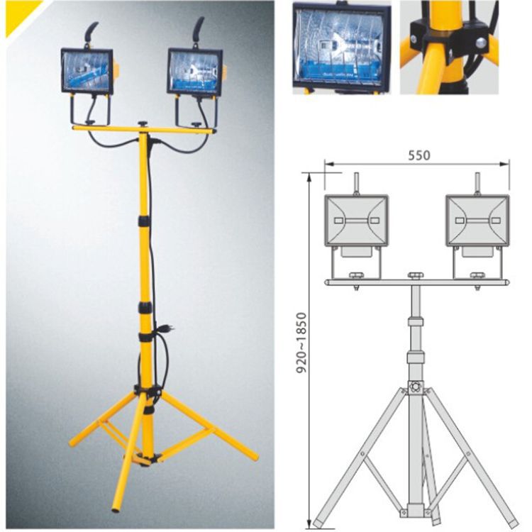廠傢直銷 帶支架鹵素泛光燈鹵素投光燈帶支架 1000w 鹵素工作燈工廠,批發,進口,代購
