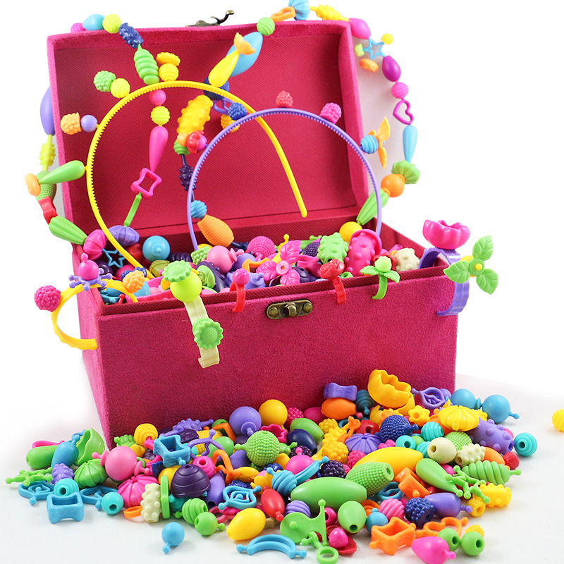 兒童手工製作DIY波普串珠 珠 六一女孩玩具 手鏈 項鏈 散珠禮盒工廠,批發,進口,代購