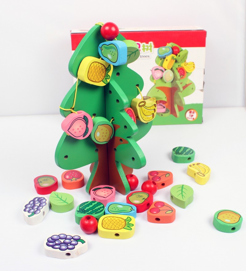 串串果樹 智慧樹 木質穿繩串珠 鍛煉寶寶手眼協調力益智玩具批發・進口・工廠・代買・代購