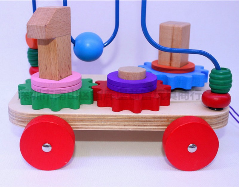 廠傢批發 木質套柱拖車 繞珠 1歲以上兒童益智玩具工廠,批發,進口,代購