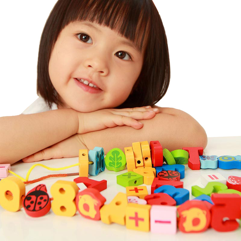 木玩世傢 54PCS 彩色數字串珠 穿線玩具兒童益智遊戲木製積木玩具工廠,批發,進口,代購