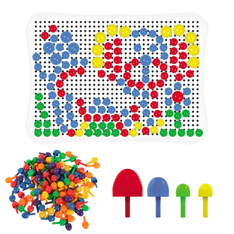 蘑菇釘插珠組合 蘑菇丁 拼插 智力拼圖 兒童寶寶益智插板玩具 338工廠,批發,進口,代購