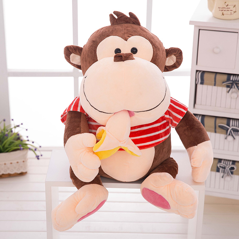 可愛香蕉猴公仔抱枕 猩猩毛絨玩具 悠嘻猴佈娃娃生日禮物批發・進口・工廠・代買・代購