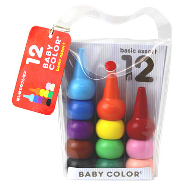 日本原裝進口Basic assort Baby Color無毒無害積木蠟筆12色工廠,批發,進口,代購