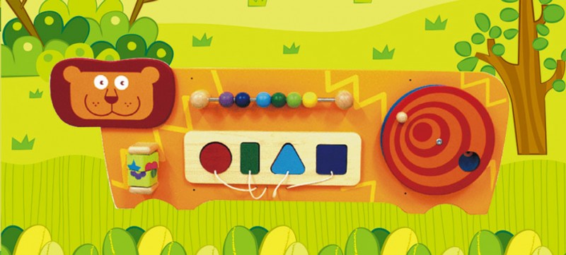 培樂迪墻麵遊戲獅子幼兒園墻麵玩具迷路的圖形寶寶串珠幾何認知批發・進口・工廠・代買・代購