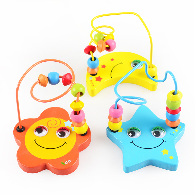 日月星款 木製智力小繞珠 玩具串珠 寶寶嬰兒童益智玩具0-1-2-3批發・進口・工廠・代買・代購