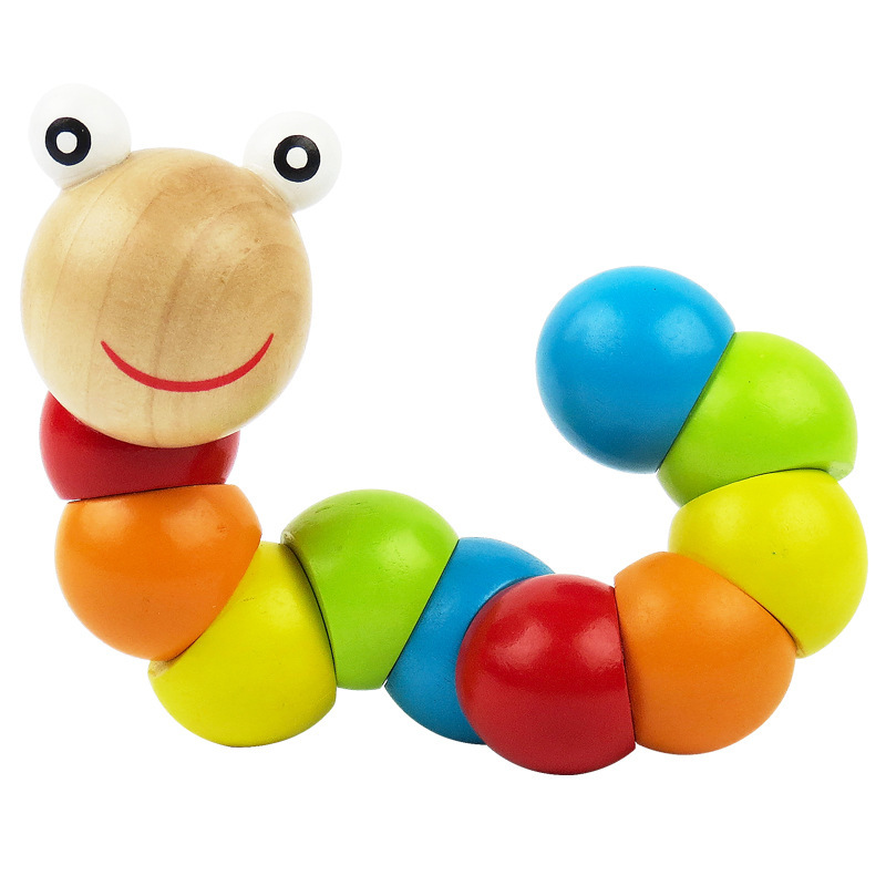 彩色百變扭扭蟲毛毛蟲動物玩偶木製益智玩具0—3歲寶寶益智玩具批發・進口・工廠・代買・代購