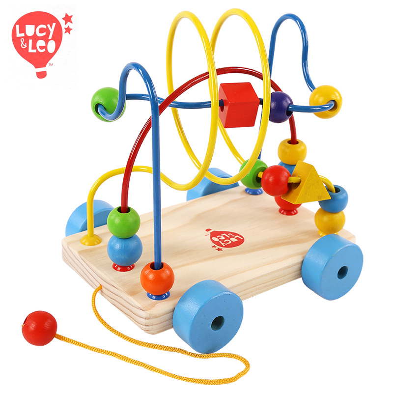 lucy&leo 高檔卡通智力繞珠串珠拖車兒童早教益智寶寶玩具1-3歲工廠,批發,進口,代購