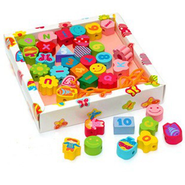 批發兒童木質玩具花園串珠 字母數字彩色串珠積木玩具 穿線玩具批發・進口・工廠・代買・代購