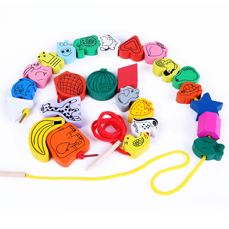 批發木製45粒大號串珠  兒童寶寶益智串珠玩具批發・進口・工廠・代買・代購