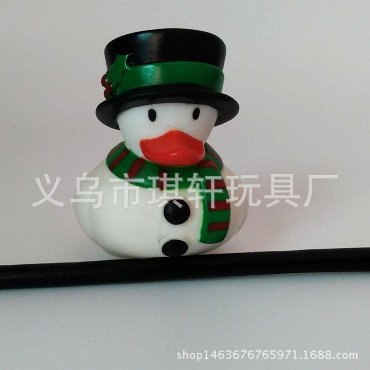 訂製搪膠聖誕禮品玩具 聖誕鴨子玩具 搪膠PVC聖誕雪人鴨子玩偶工廠,批發,進口,代購