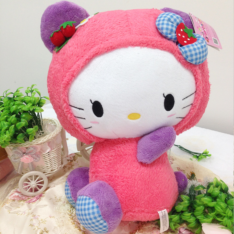 金林禮品正版帶帽粉貓KT毛絨玩具公仔玩偶hello kitty凱蒂貓現貨工廠,批發,進口,代購